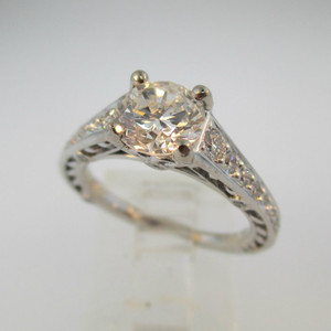 Ritani 18k White Gold 1.12ct Round Brilliant Cut Diamond Engagement Ring Size 6 1/2