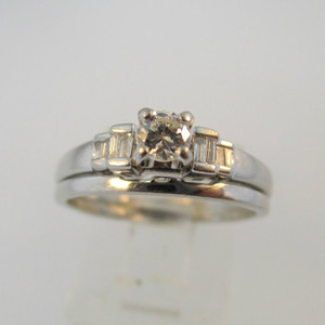 Platinum Approx .15ct Round Brilliant Cut Diamond Ring Size 6