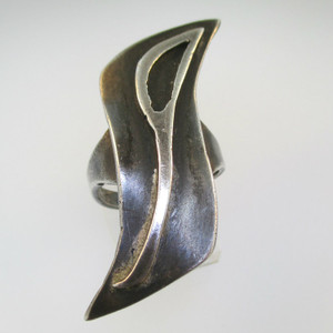 Vintage Sterling Silver Signet Initial J Ring Size 7 3/4