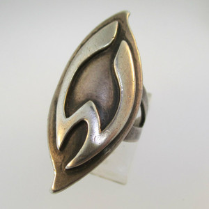 Vintage Sterling Silver Signet Initial M or W Ring Size 5 