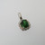 14k White Gold .46ct Tsavorite with .17ct Round Brilliant Cut Diamond Accented Halo Pendant