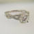 14k White Gold .91ct GIA Certified Round Brilliant Cut Diamond Ring with Twisting Diamond Band with Wedding Band Size 7