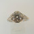 Vintage Style 18k White Gold with Rose Gold 1.03ct GIA Certified Round Brilliant Cut Diamond Ring Size 6