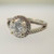 18k White Gold Natalie K 1.05ct Round Brilliant Cut Diamond Halo Ring Size 6 1/2