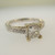 18k White Gold .72ct Princess Cut Diamond Ring with Filigree Detailing and Diamond Accents 2 Matching Wedding Bands Size 6 1/2