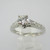 14k White Gold .42ct Round Brilliant Cut Diamond Engagement Ring with Diamond Accents Size 6 3/4