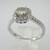 14k White Gold .43ct Round Brilliant Cut Diamond Ring with Halo Accent Size 7 