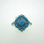 Sterling Silver Turquoise with Cubic Zirconia Accents  Ring Size 8