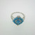 Sterling Silver Turquoise with Cubic Zirconia Accents  Ring Size 8