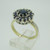 14k Yellow Gold Sapphire Ring with Sapphire Halo Size 6 1/2