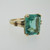  Vintage 10k Yellow Gold Synthetic Green Stone Size 5 1/2