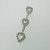 10k White Gold 3 Heart Pendant with Diamonds