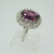 Vintage 14k White Gold Created Alexandrite Ring with Diamond Halo Size 7 3/4