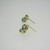 14k  Yellow Gold Round Brilliant Cut London Blue Flower Stud Earrings 