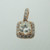 14k Rose Gold .46ct Princess Cut Diamond Pendant with Halo