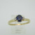 14k Yellow Gold Sapphire Ring with Diamond Accents Size 9
