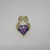 14k Yellow Gold Heart Cut Amethyst Round Brilliant Cut Diamond Accent Pendant 