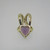 14k Yellow Gold Heart Cut Amethyst Round Brilliant Cut Diamond Accent Pendant 