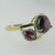 14k Yellow Gold Rhodolite Garnet Ring with Diamond Halo Accents Size 9 1/4