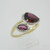 14k Yellow Gold Rhodolite Garnet Ring with Diamond Halo Accents Size 9 1/4