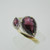 14k Yellow Gold Rhodolite Garnet Ring with Diamond Halo Accents Size 9 1/4