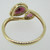 14k Yellow Gold Rhodolite Garnet Ring with Diamond Halo Accents Size 9 1/4