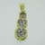 18k Yellow Gold Approx .50ct TW Round Brilliant Cut Diamond Snowman Pendant 