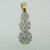 18k Yellow Gold Approx .50ct TW Round Brilliant Cut Diamond Snowman Pendant 