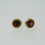 14k Yellow Gold Garnet Circle Stud Earrings 