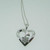 14k White Gold Heart with Diamond Flower Necklace 
