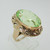 14k Yellow Gold Green Quartz Fashion Ring Size 6 1/2