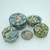 Lot of 4 Vintage Silver Tone Cloisonne Enameled Pill Boxes Nature Theme China