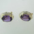 14k Yellow Gold Amethyst Statement Stud Earrings 