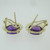 14k Yellow Gold Amethyst Statement Stud Earrings 