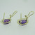 14k Yellow Gold Amethyst Statement Stud Earrings 