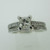 14k White Gold AP .46ct Princess Cut Diamond with Wedding Band Size 7 1/2