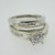14k White Gold Approx .74ct Round Brilliant Cut Diamond Ring with Wedding Band Size 7