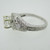 14k White Gold .92ct Round Brilliant Cut Diamond with Diamond Halo Accents Size 6 1/2
