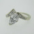 14k White Gold Approx .75ct Marquise Cut Diamond Ring with Wedding Band Size 6 3/4