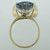 14k Yellow Gold Created Blue Stone Fashion Ring Size 6 1/4