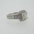 14k White Gold .50ct Princess Cut Diamond Ring with Diamond Halo Accents Size 4 1/2
