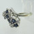 14k White Gold Diamond and Sapphire Cluster Ring Size 7 1/2