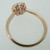 14k Rose Gold .54ct Round Brilliant Cut Diamond Ring with Diamond Halo Ring Size 6 1/2