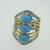 Sterling Silver Two Tone Turquoise KHR Ring Size 6