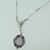 Vintage 10k White Gold Filigree Yellow Gold Accent Necklace Pendant with Purple Stone