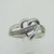 Sterling Silver Heart Diamond Accent Ring Size 7