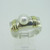 Sterling Silver White Cultured Pearl with Gold Accents Ring Size 7