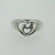 Vintage Sterling Silver Mother and Child Heart Cut Out Ring Size 6 1/2