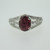14k White Gold 1.43ct Ruby Ring with .58ct TW Diamond Accents Size 6 3/4
