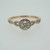 14k Rose Gold .34ct Round Brilliant Cut Diamond Ring Twist Band and Halo Accent with Bands Ring Size 7 